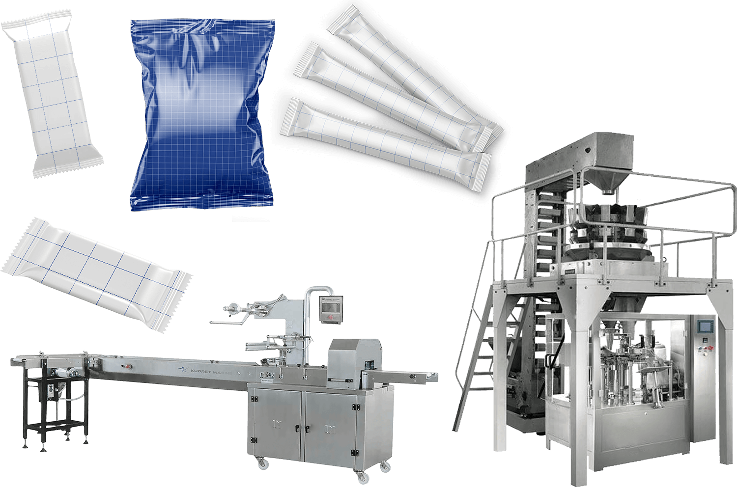 Salad packaging outlet machine